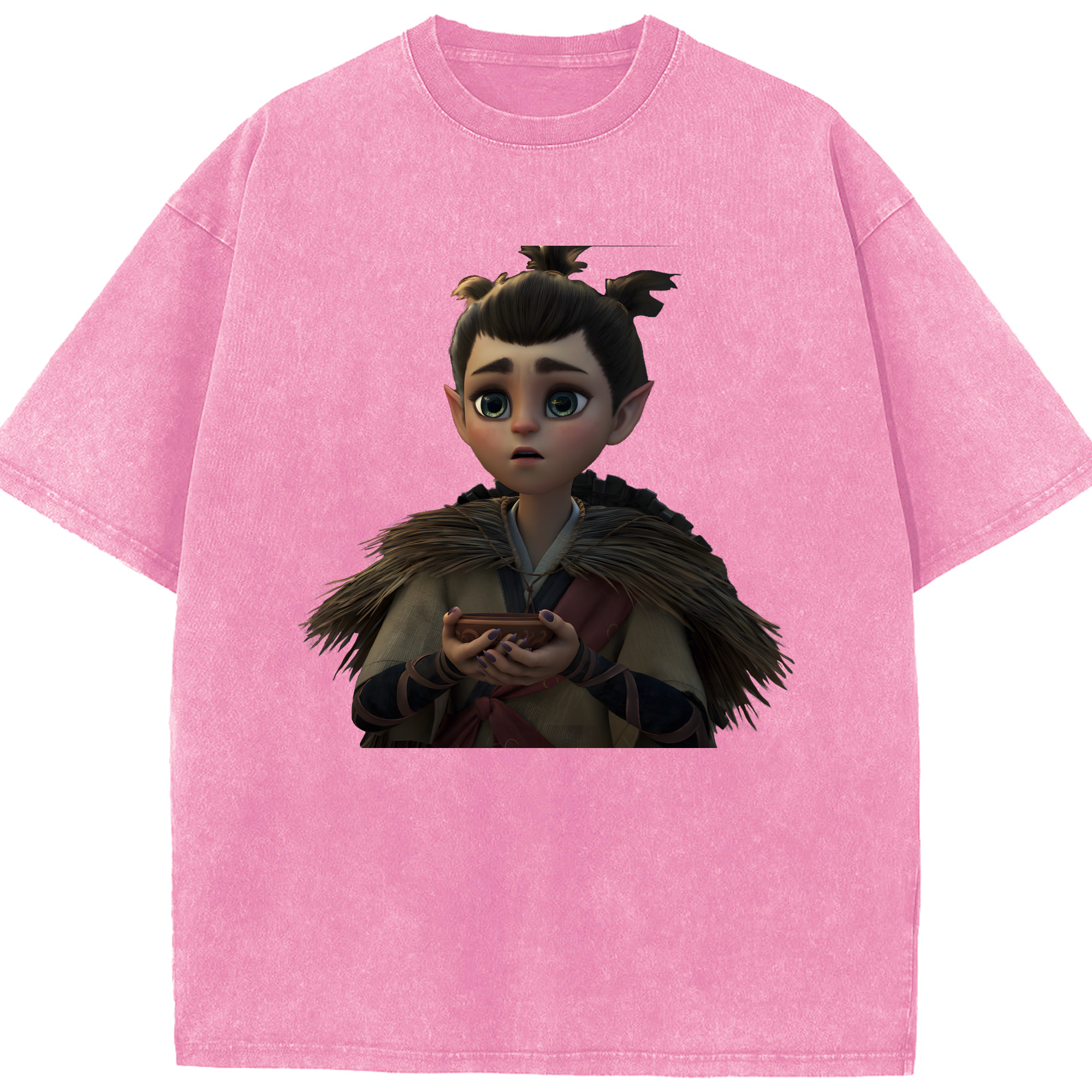 （画像用） Ne Zha 2 ナタ 魔童の大暴れ 綿100% ヴィンテージ風 半袖Tシャツ（フロントプリント）